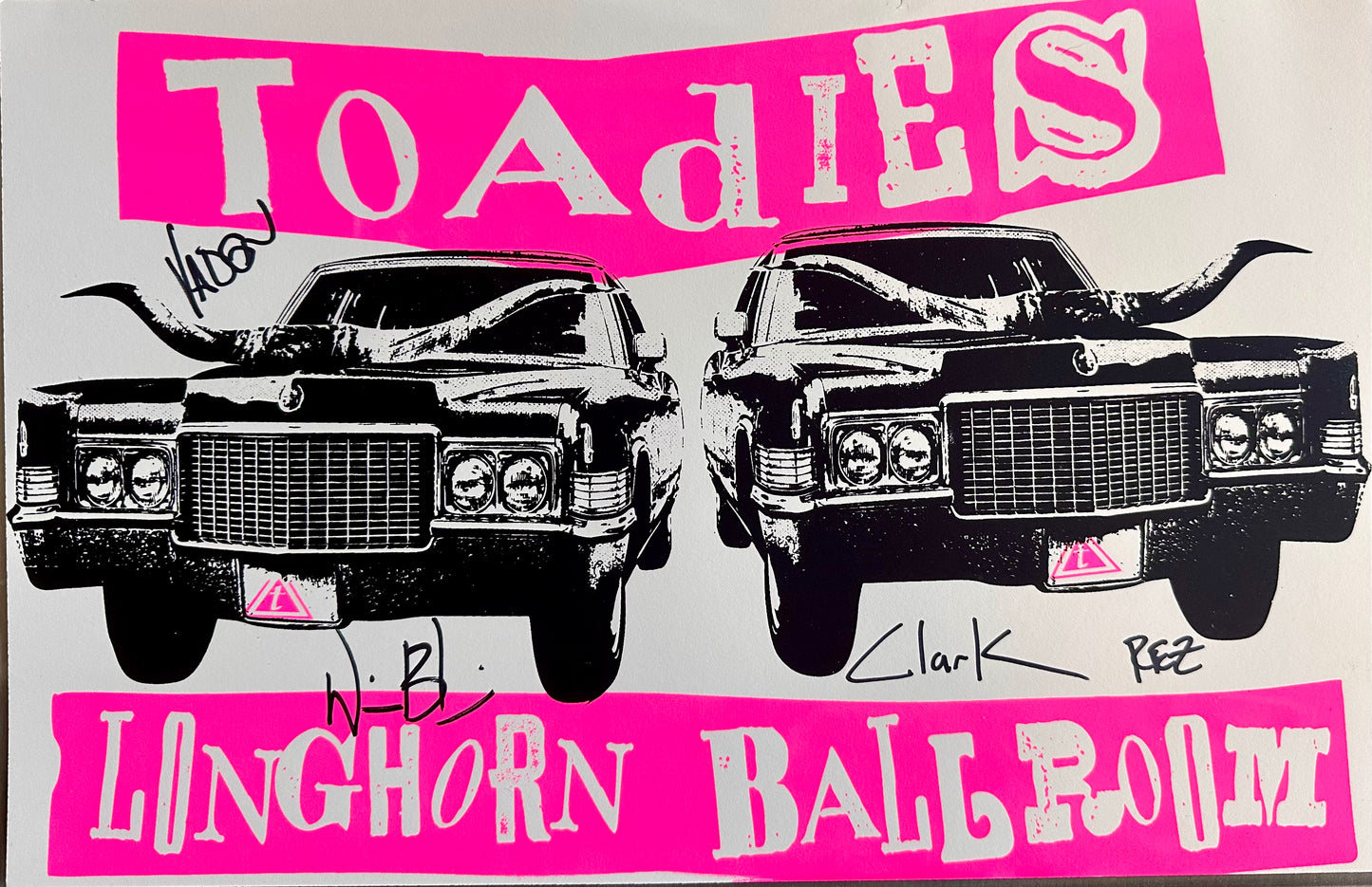 Toadies Longhorn Ballroom Signed Poster